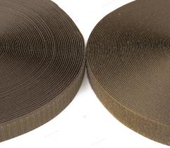 Klettverschluss 25 mm Set Hakenband und Flauschband - Khaki