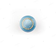 Button 17 mm - Blue with Gold Ring