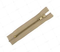 Zipper Metal Type 5 Close End 10 cm - Light Brown