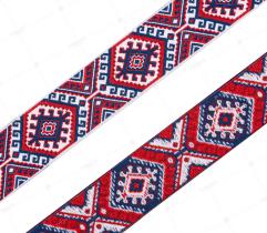 Jacquard Ribbon 2,3 cm - Ethnic Red