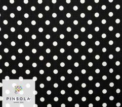 Fabric ala Linen - White dots on Black