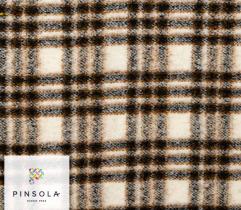 Knitted Wool for Coats - Beige Check