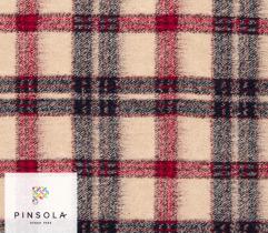 Knitted Wool for Coats - Maroon Check