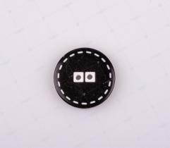 Set of Buttons 30 mm - Black with White Strap 10 pcs.