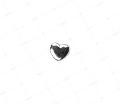 Metal Heart Button 11 mm - Silver