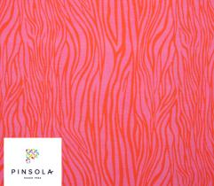 Dzianina Jersey Wiskoza -  Różowa Zebra