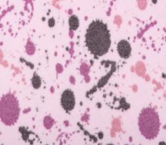 Knit polar fleece - watercolor blobs pink 1,3Lm