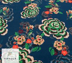 Barbie fabric - Flowers on navy blue