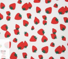 Single jersey with printing,  strawberries