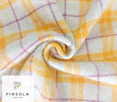 Woollen Coat Fabric - Yellow Checkered