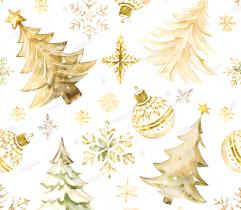 Decorative Fabric - Golden Christmas