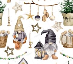 Decorative Fabric - Christmas Gnomes