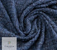 Chanel fabric - Navy blue with lurex thread