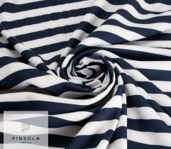 Barbie fabric - White and navy blue stripes