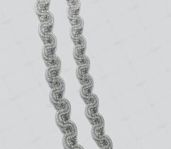 ozdobny pleciony sznurek z lureksem - srebrny