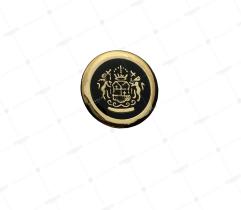 Plastic button on foot 20 mm - Black and gold