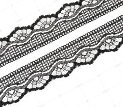 Lace ribbon 27 mm - Black