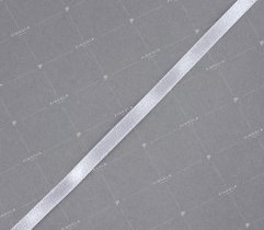 Ribbon, satin, white, 6 mm