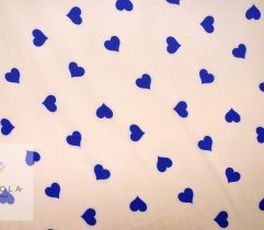 Woven Silki - royal blue hearts 2,3 Lm