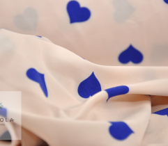 Woven Silki - royal blue hearts 2,3 Lm