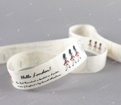 Cotton ribbon, hello london, bonjour de paris 25 mm (349) 