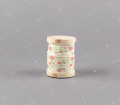 Cotton ribbon, flowers, on the spool, 4 meters (487) 