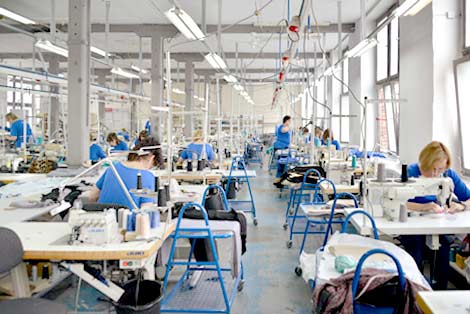 Sewing factory hall